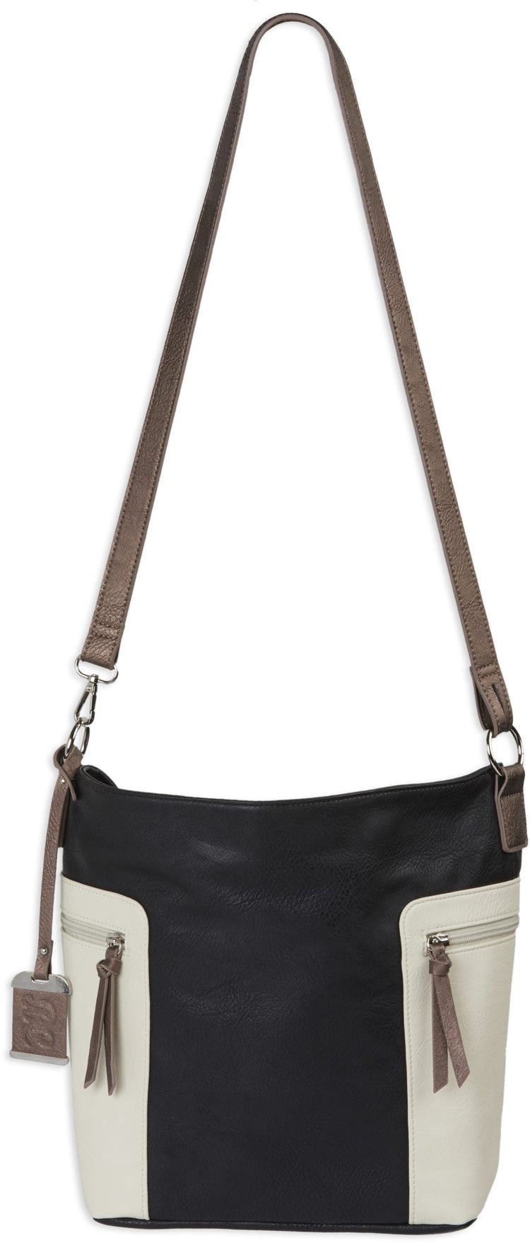 Convertible Hobo/Crossbody Style Black/Tan Purse W/ Holster