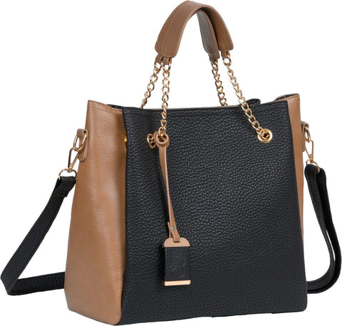 Tote Style Purse w/ Holster - Black & Tan