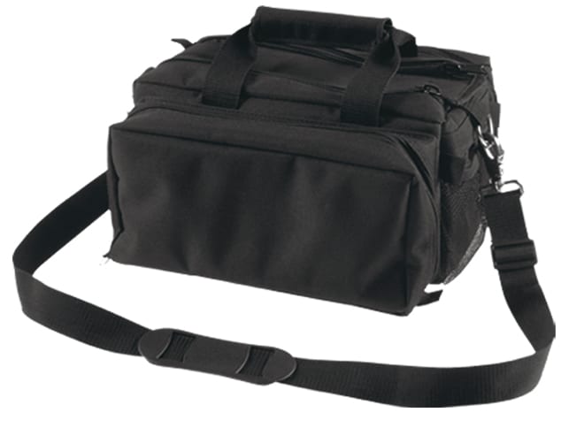 Bulldog Cases Tactical Range Bag - Black, MOLLE Mag Pouches, Thick Pistol Padding & Rigid Bottom