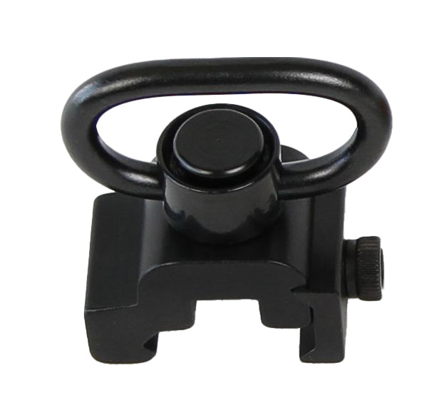 Deluxe QD Rail Mount Push Button Swivel 1.25" Black Steel