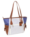 Tote Style Purse w/ Holster - White & Blue