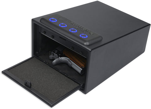 Bulldog BD1060 Gun Safe – 12-Digit Keypad, Heavy Steel, Pre-Drilled Mounting, LED Light, Tamper Alarm, Black Matte